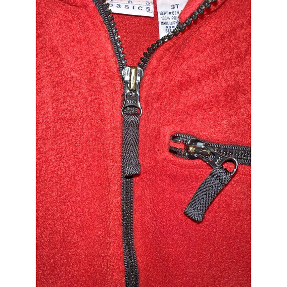 TKS Warm Fleece Vest Zip Up Pockets Extended Zipper Pulls - Red - Toddler Sz 3T - Picture 5 of 11